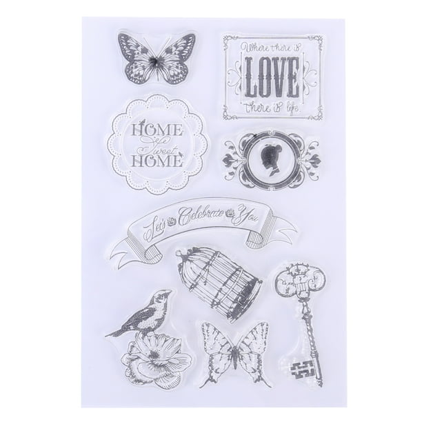 Wuliuen Cat in The Garden DIY Silicone Clear Stamp Cling Seal Scrapbook Embossing Album Decor Clear Stamp Transparent